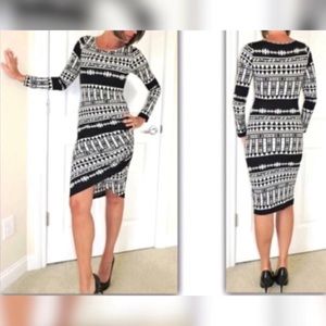Boutique Dress-Black & White pattern-NWOT-Sz Med.